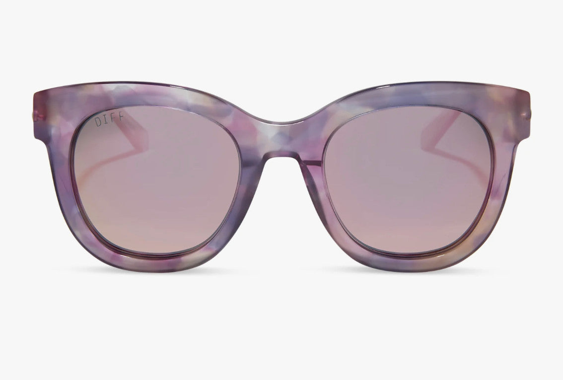 Diff Disney Rapunzel Marble Floral Frame w/ Rose Pink Lens Sunglasses Polarized