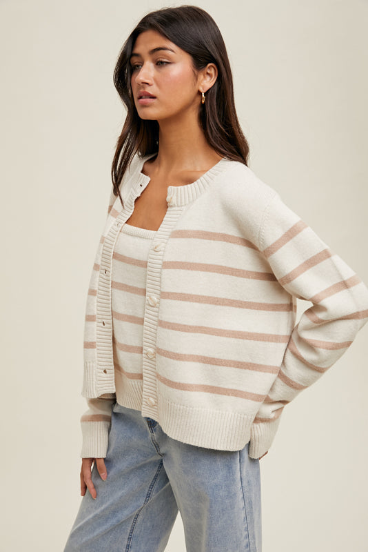 Shaddow and Fish Charlie Stripe Cardigan