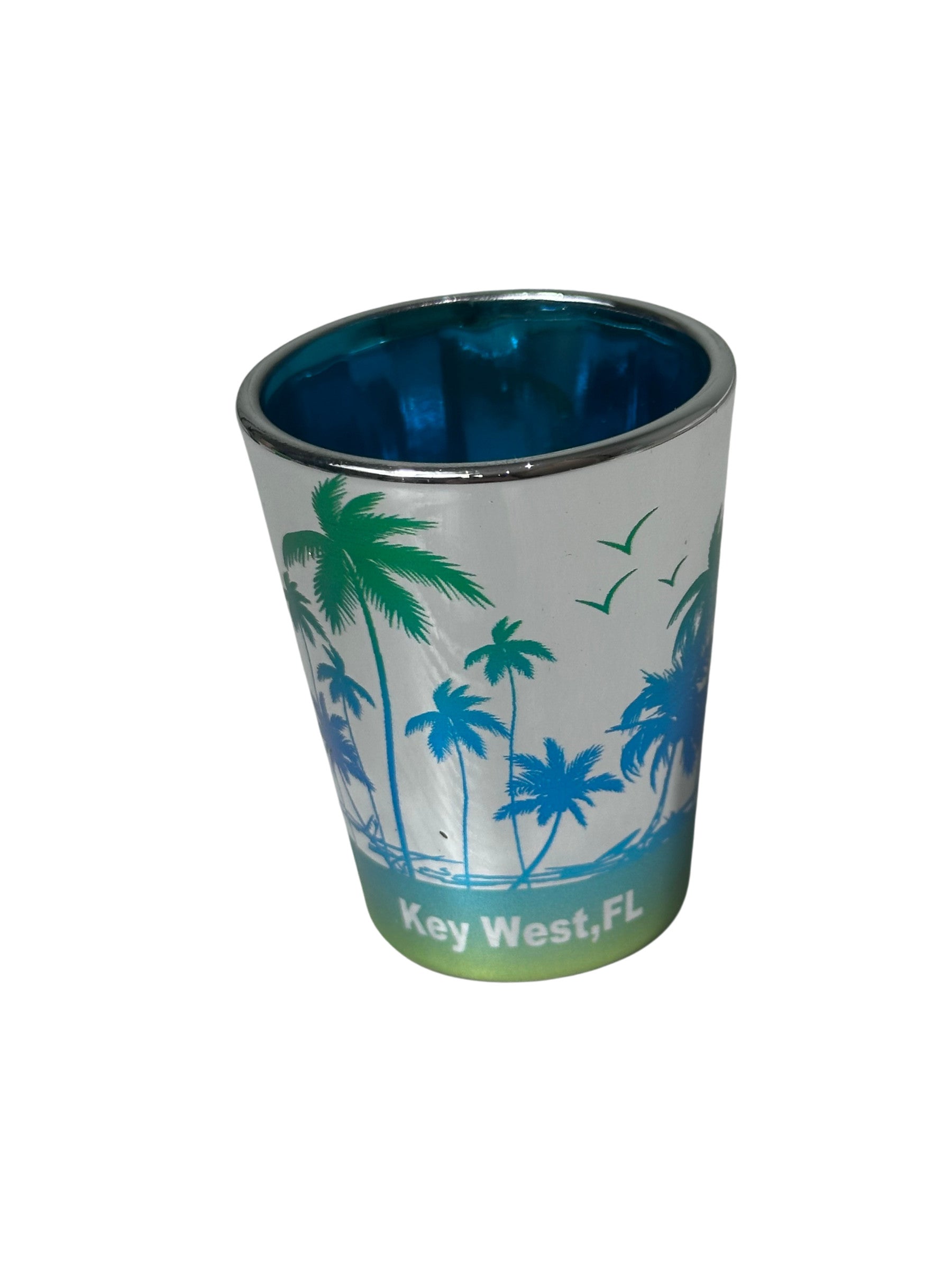 Palm Paradise Key West Shot Glass Blue