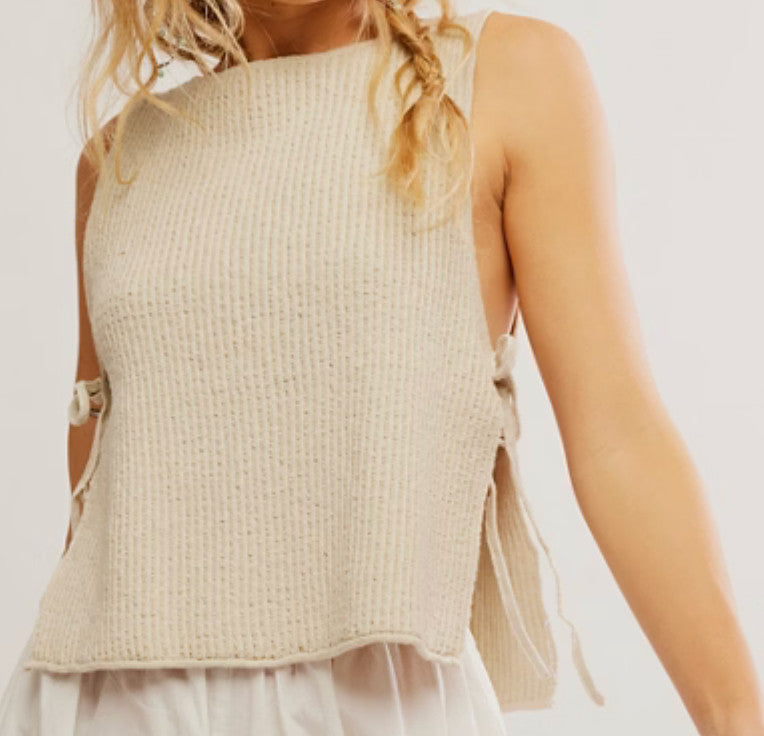 Free People Lizzie Sweater Top Summer Sand**