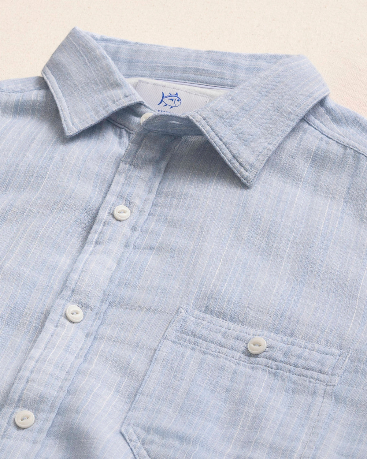 Southern Tide Windward Stripe Heather Double Cloth Sportshirt LS Ocean Channel