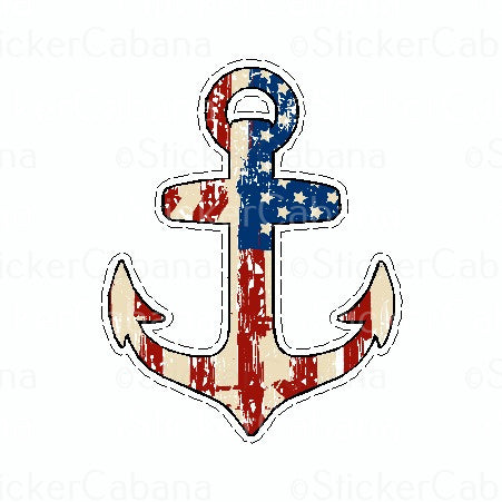 Sticker Cabana USA Flag Anchor Large Sticker
