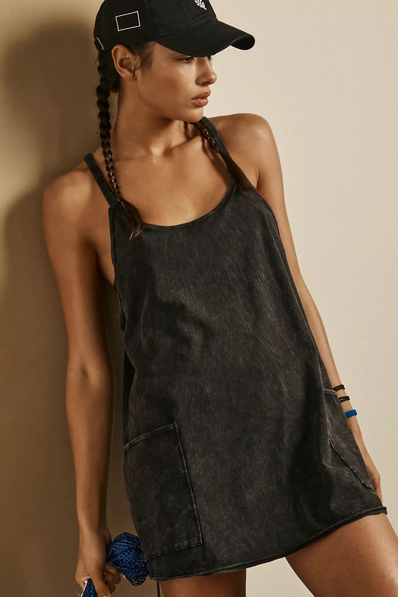 Free People Hot Shot Mini Dress Black