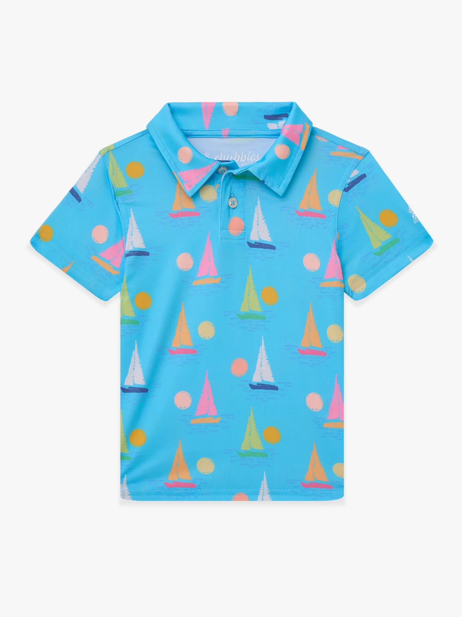 Chubbies The Lil Come Sail Aways Toddler Perf Polo- Light Blue