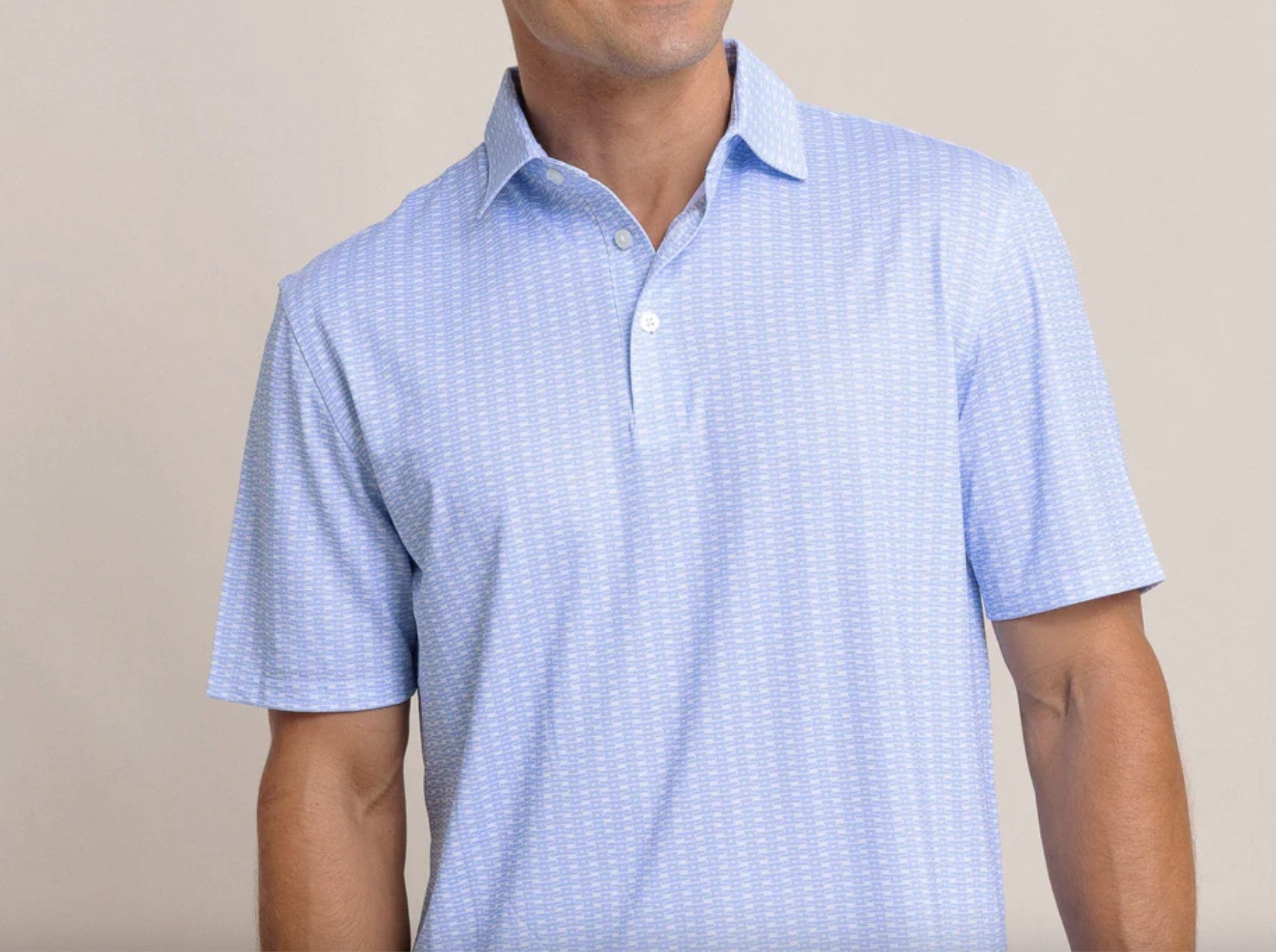 Southern Tide Driver Dock Cleat Geo Polo Sand White