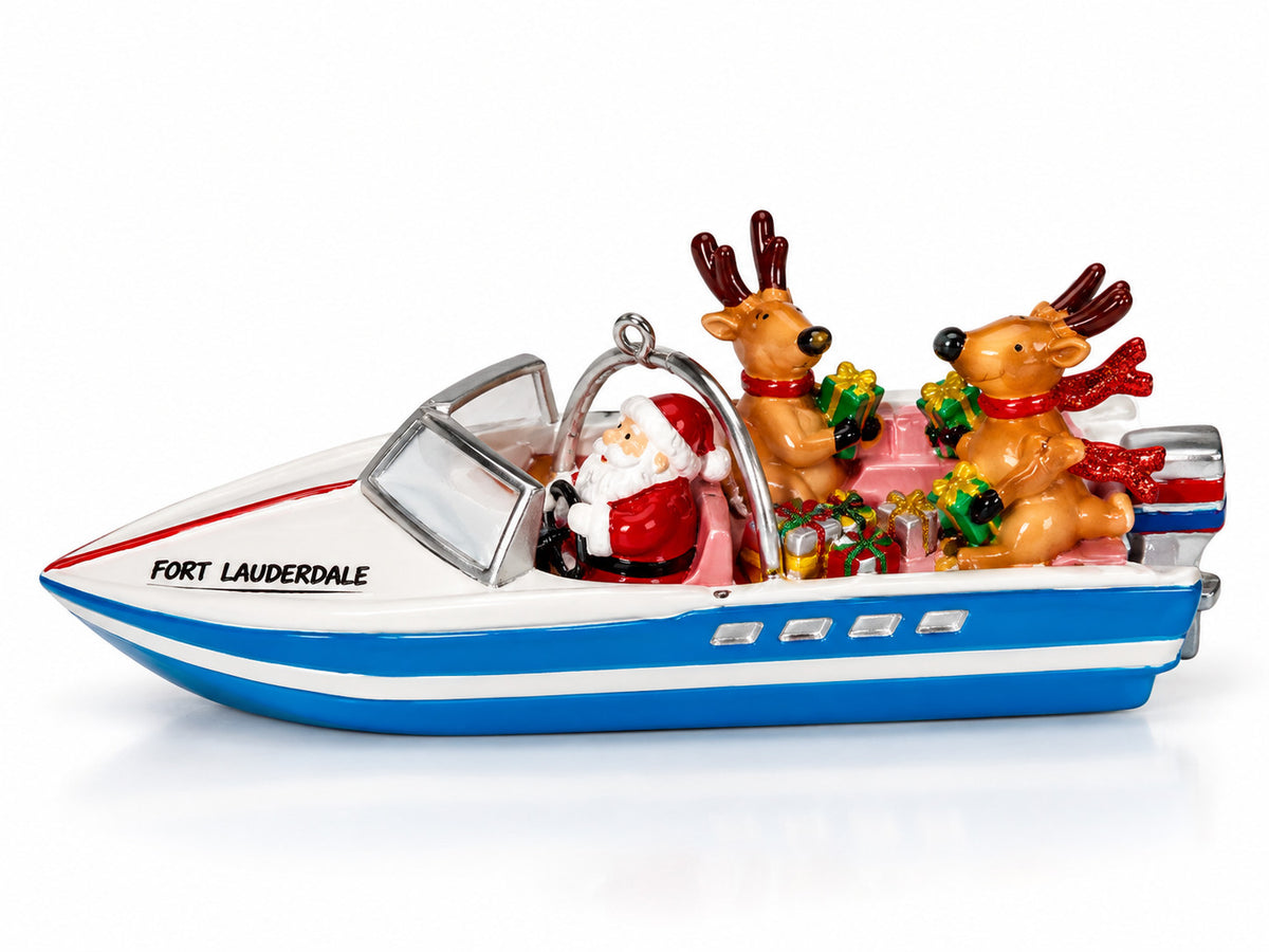 Cape Shore Santa in Party Boat Ft Lauderdale Ornament