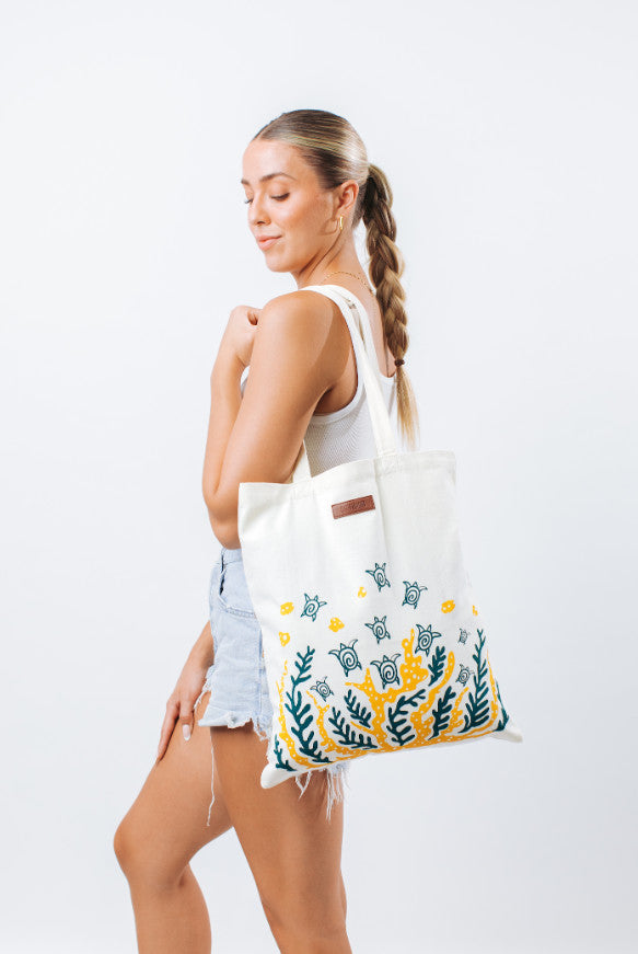 Sand Cloud Swimming Turtles Everyday Tote Natural