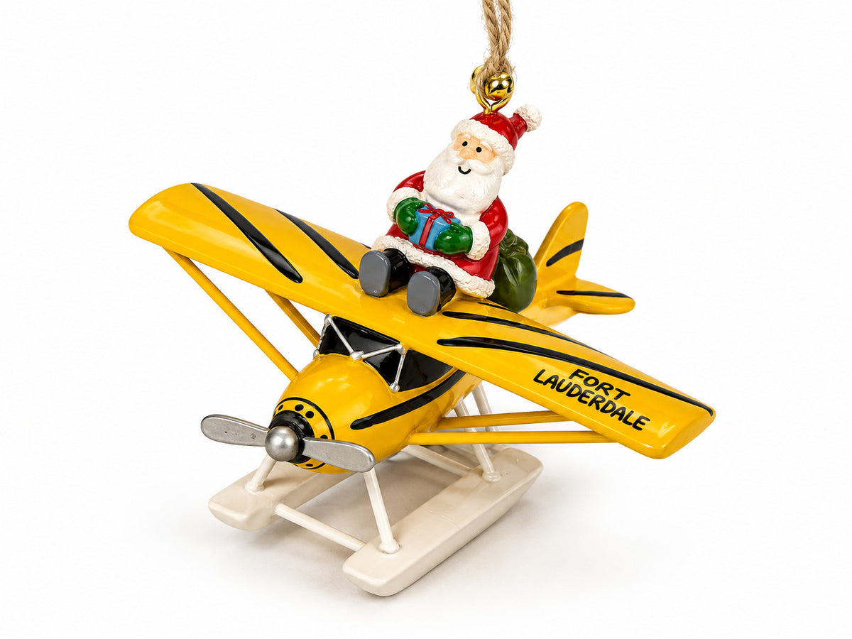 Cape Shore Santa On Float Plane Ft Lauderdale Ornament