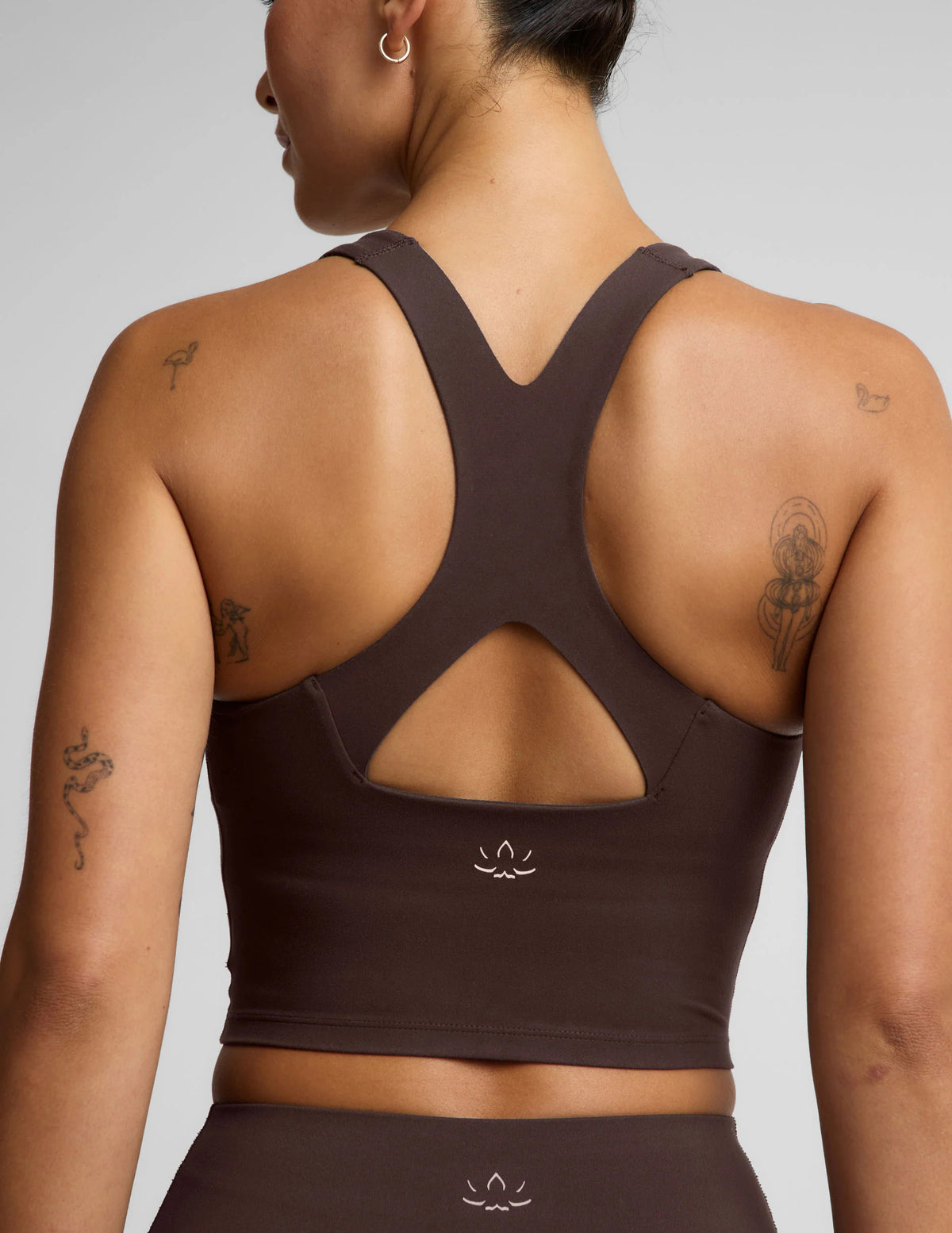 Beyond Yoga  Glowzone Medium Impact Cropped Tank Cocoa Plum