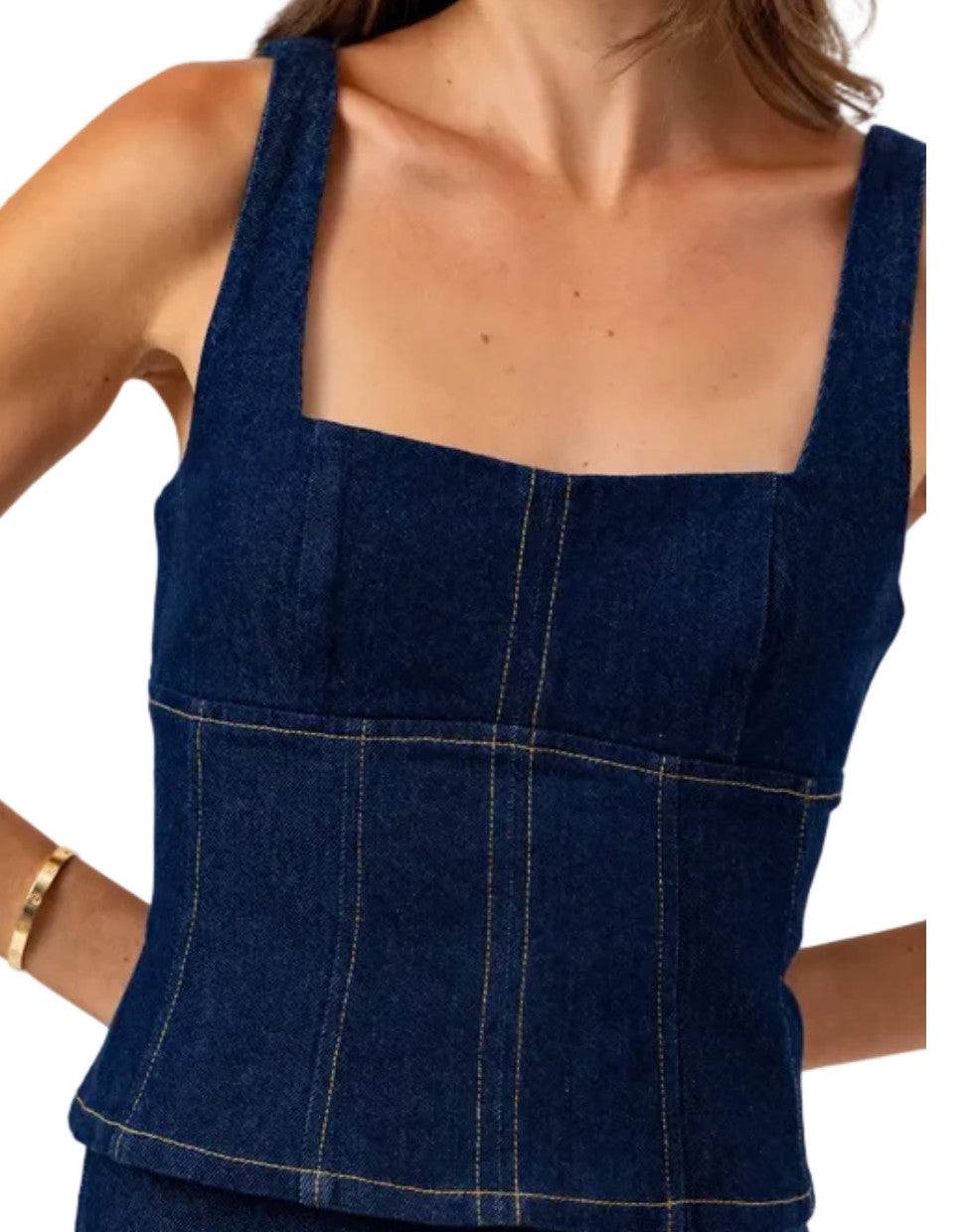 Sundays Vanna Tank Dark Wash Denim