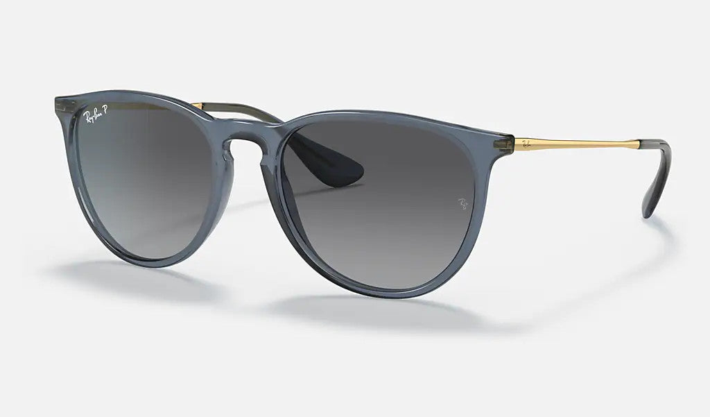 Ray Ban Erika Transparent Blue Frame w/ Grey Gradient Lens Sunglasses Polarized