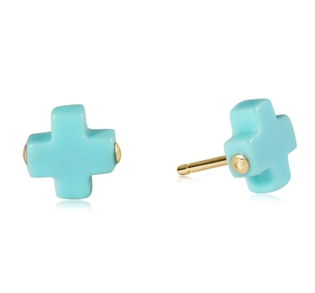 ENewton Mint Signature Cross Stud Earrings