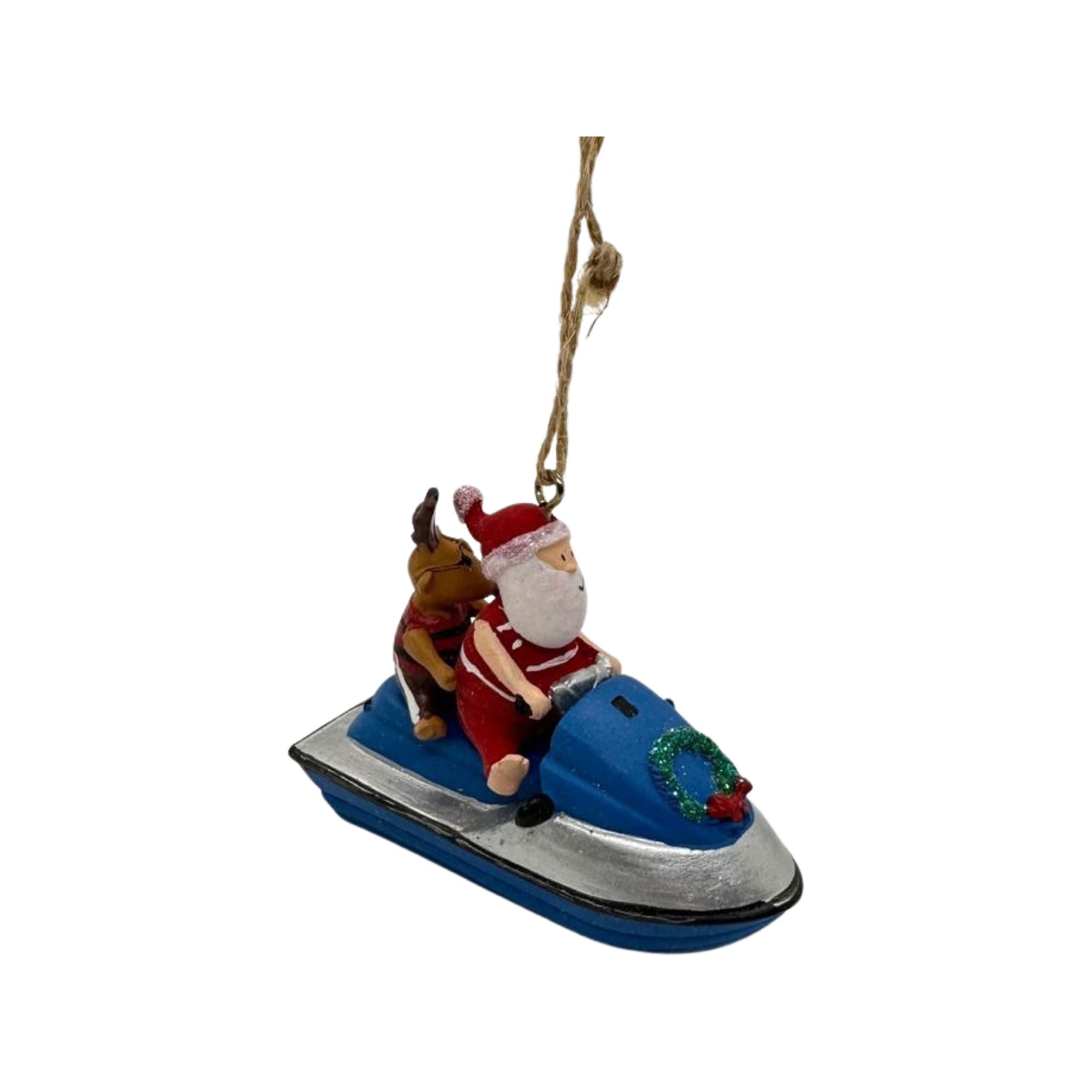 Cape Shore Santa & Reindeer On Key West Jet Ski Resin Ornament