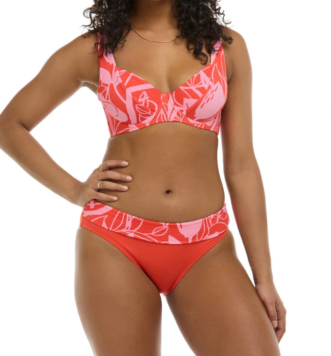 Skye Baja Mid Waist Fold Over Bikini Bottom