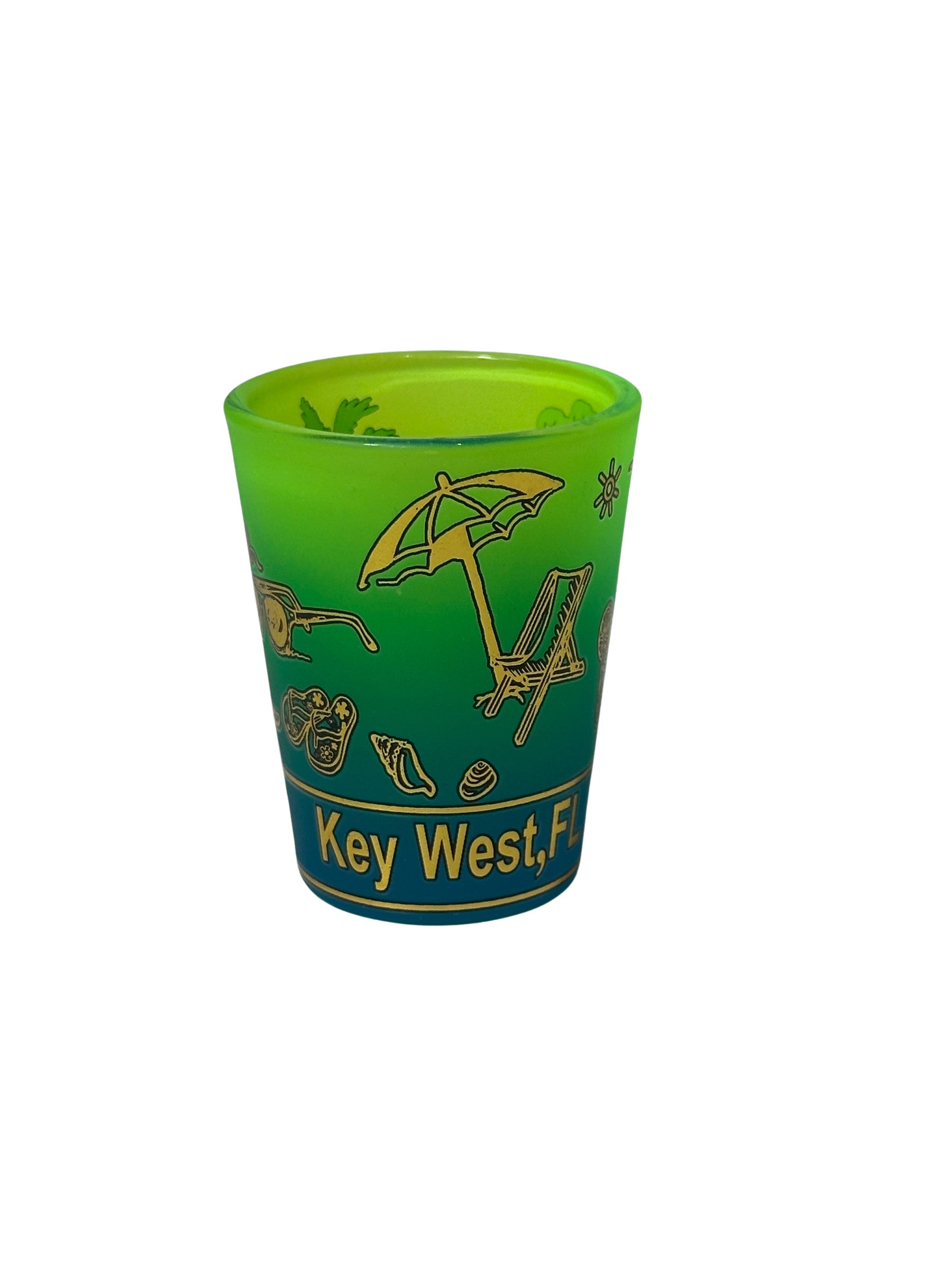 Beach Vibes Key West Shot Glass Green/Blue