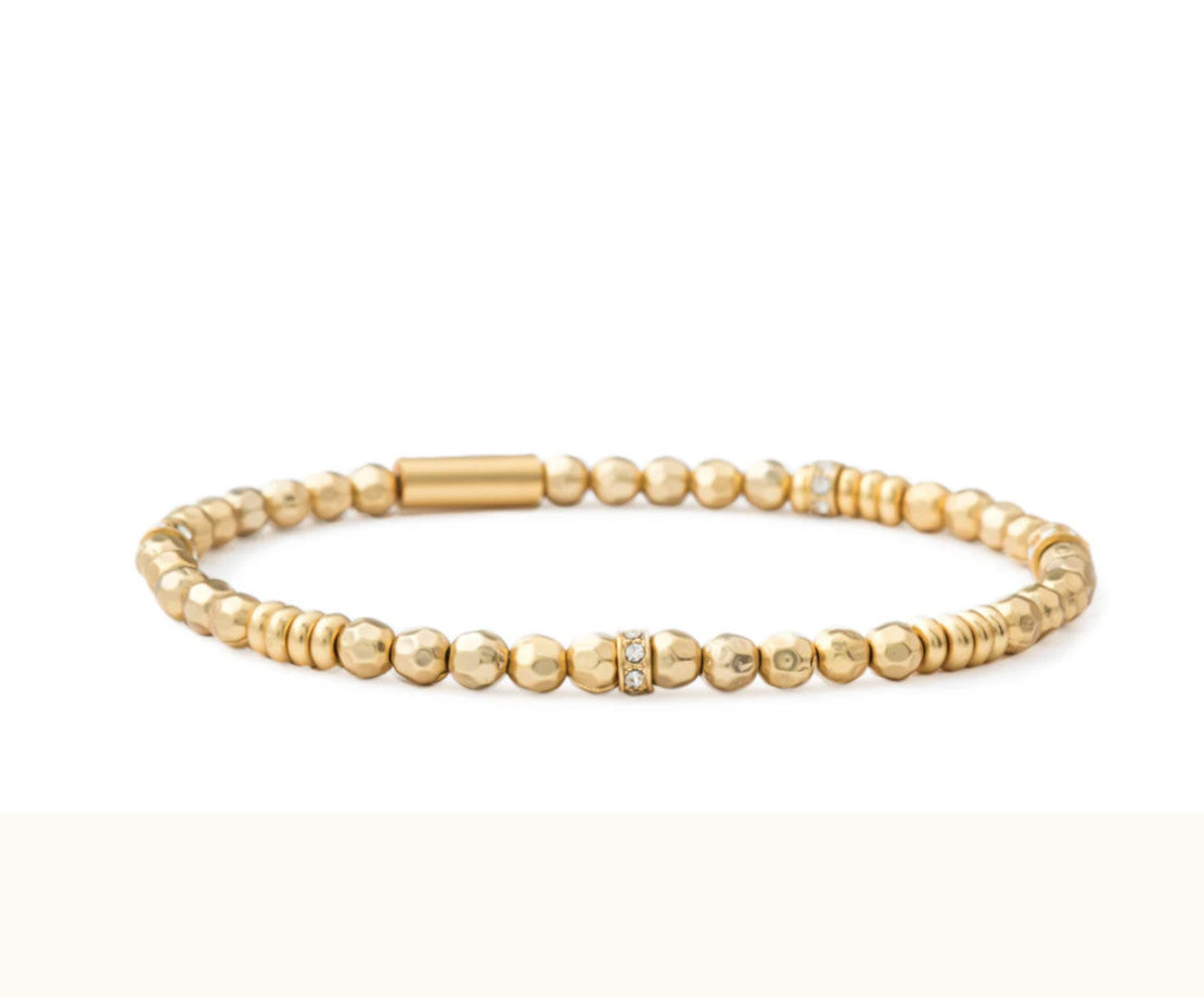 Spartina Stretch Bracelet Faceted Gold