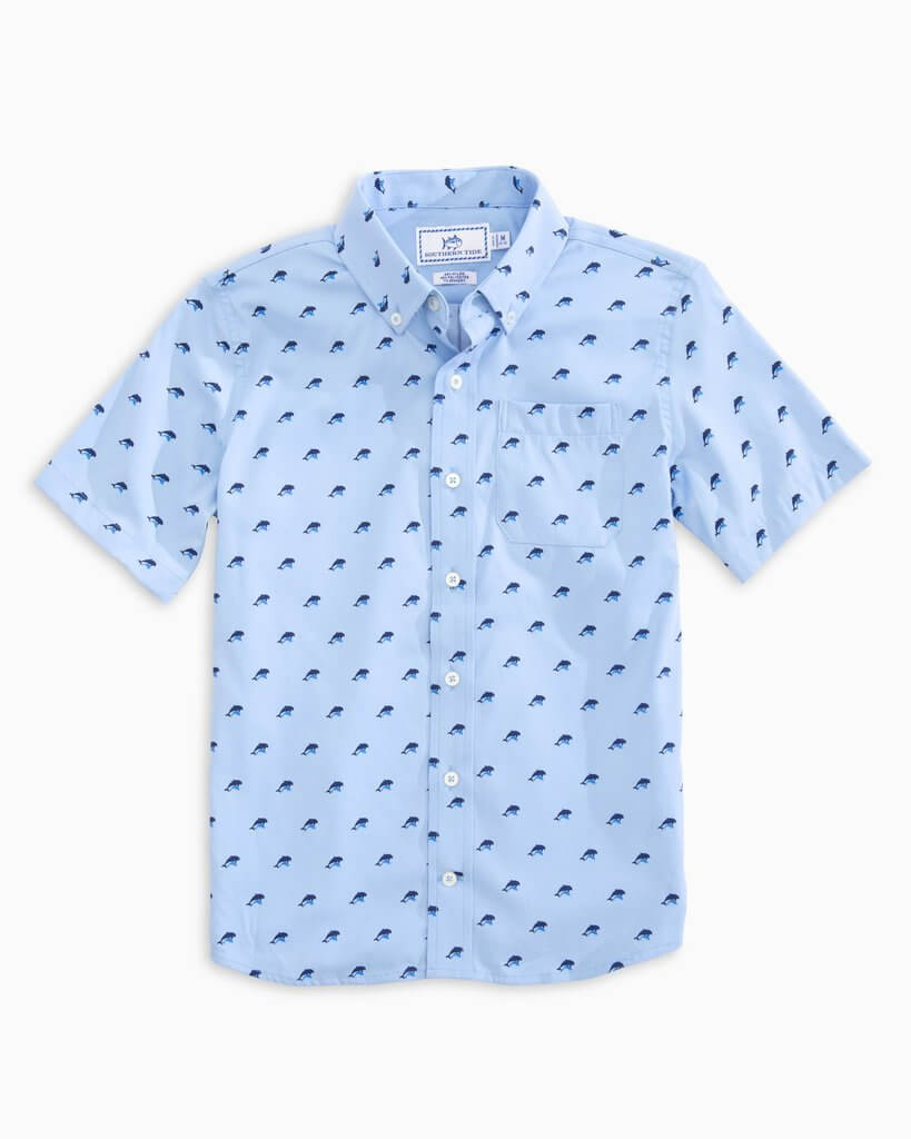 Southern Tide Boys IC Dolphin Print Sportshirt