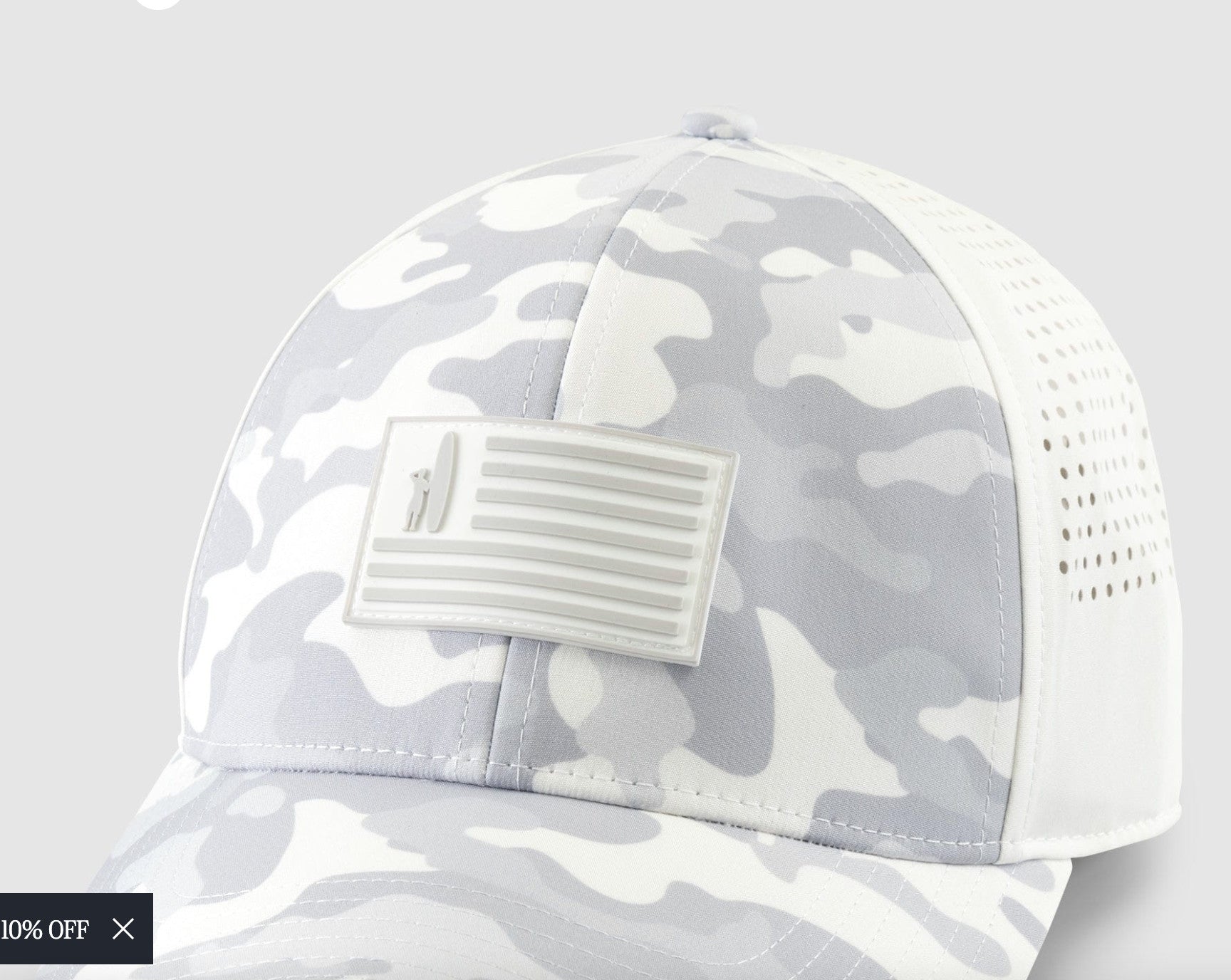 Johnnie-O Monoflag Camo Performance Hat White
