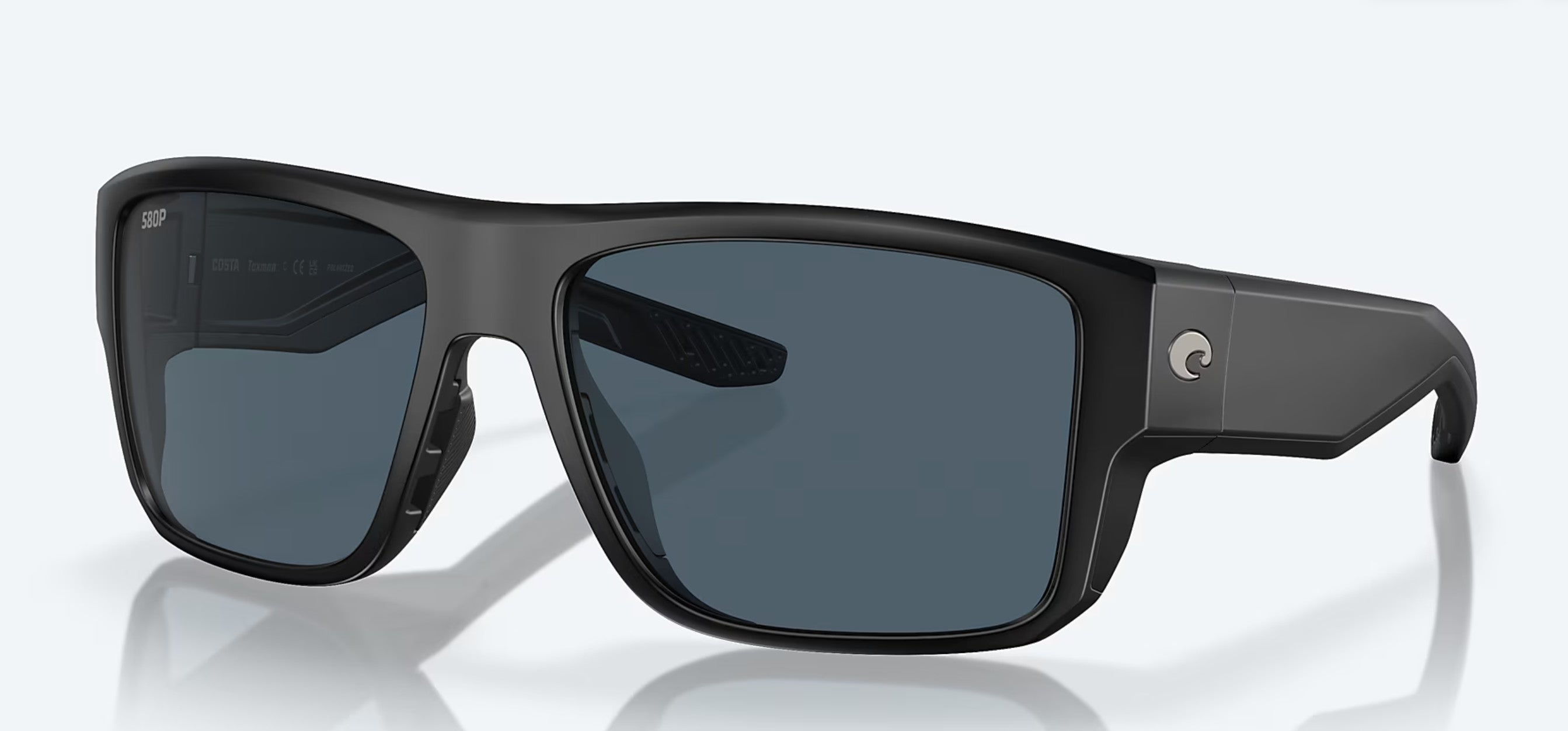 Costa Taxman Matte Black Frame w/ Gray Lens 580P Sunglasses Polarized