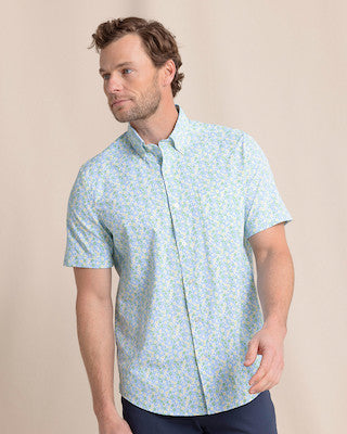 Southern Tide Intercoastal Petal Party Button Down SS Tuscan Sun