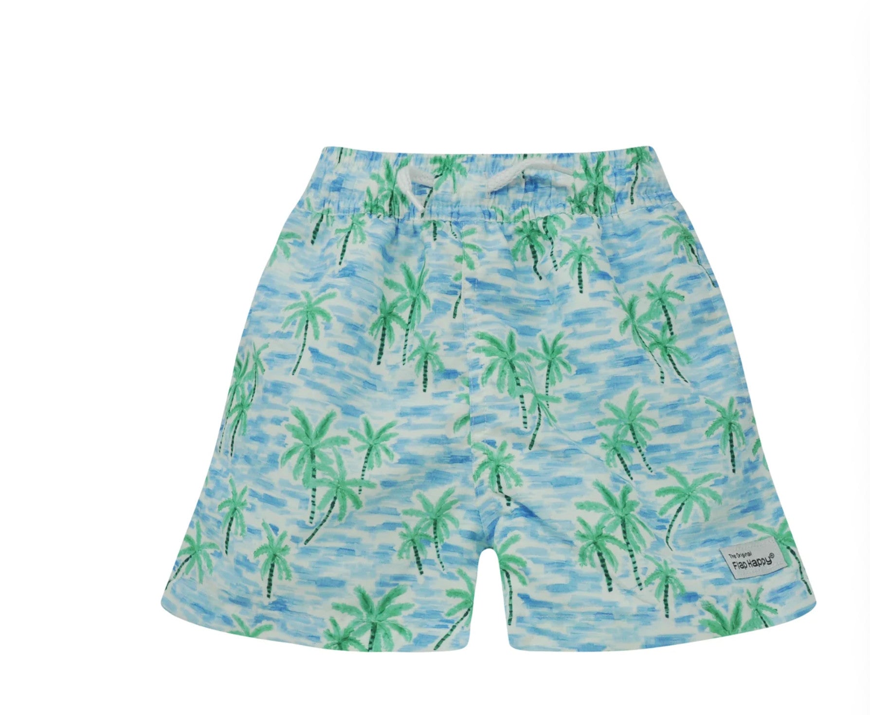 Flap Happy Wesley Lined Swim Trunks Painted Palms
