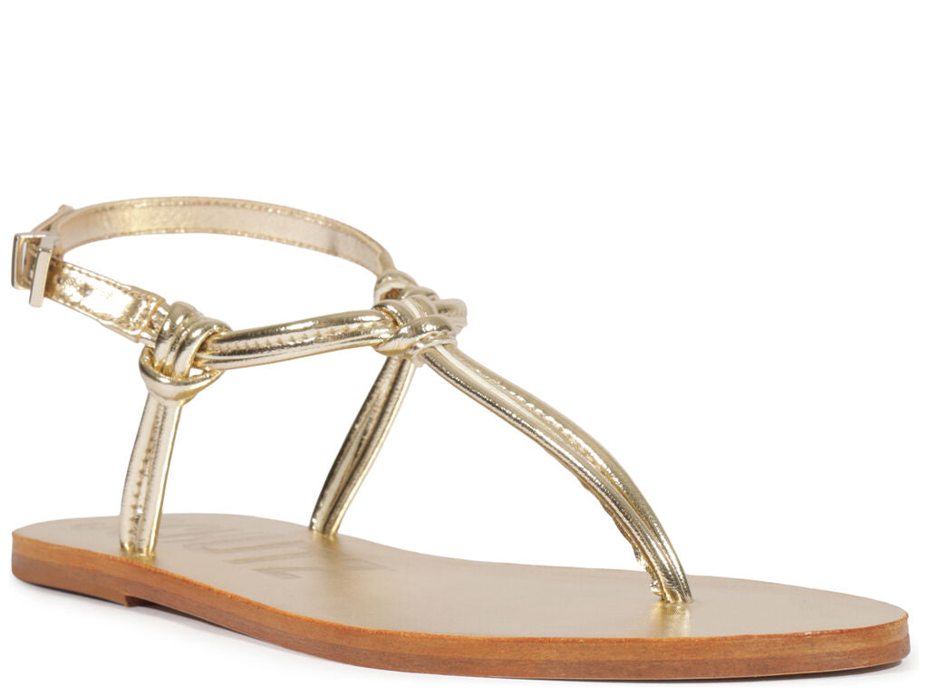 Schutz Nina Flat Sandal Platinum