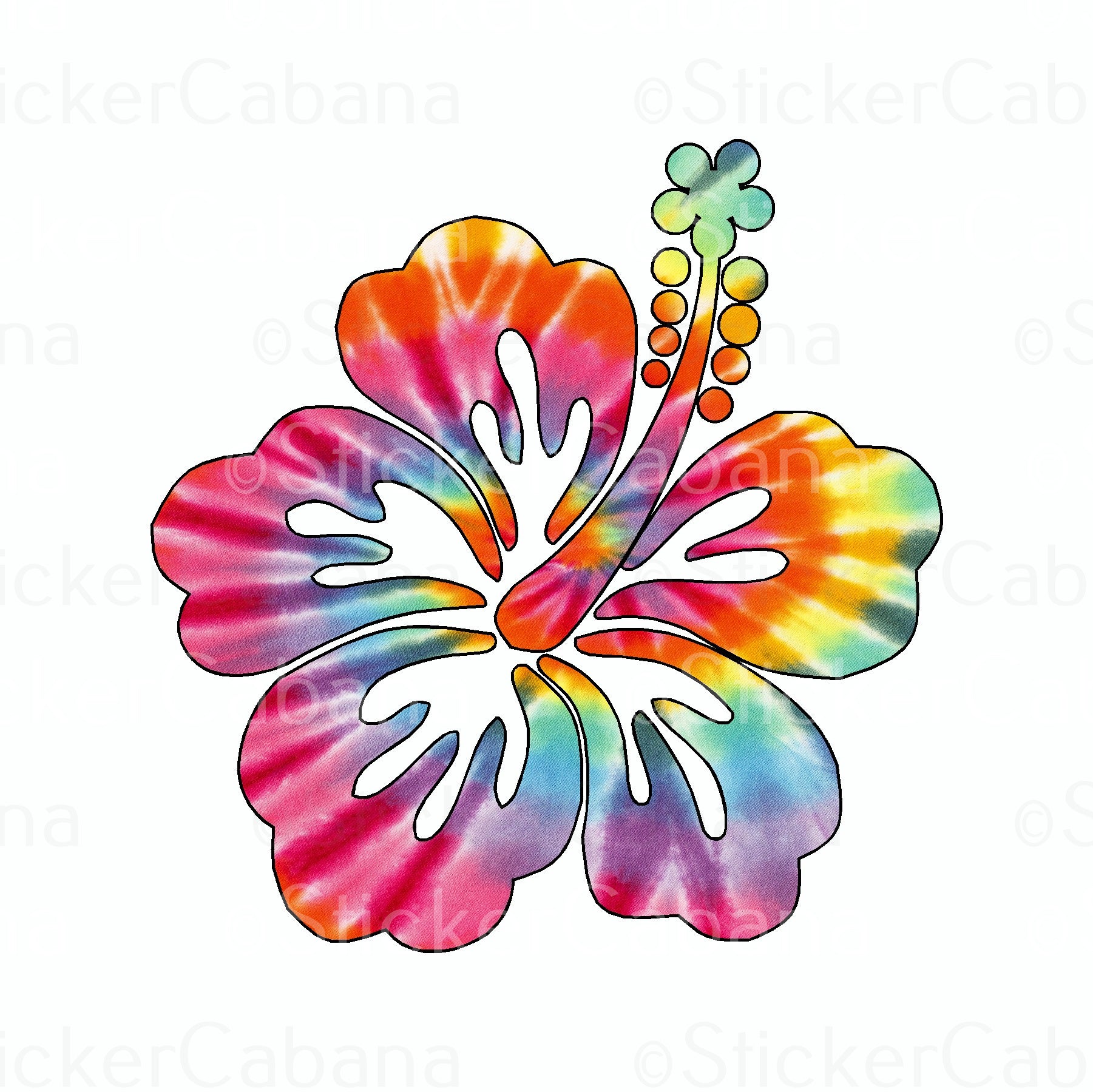 Sticker Cabana Tye Dye Hibiscus Small Sticker