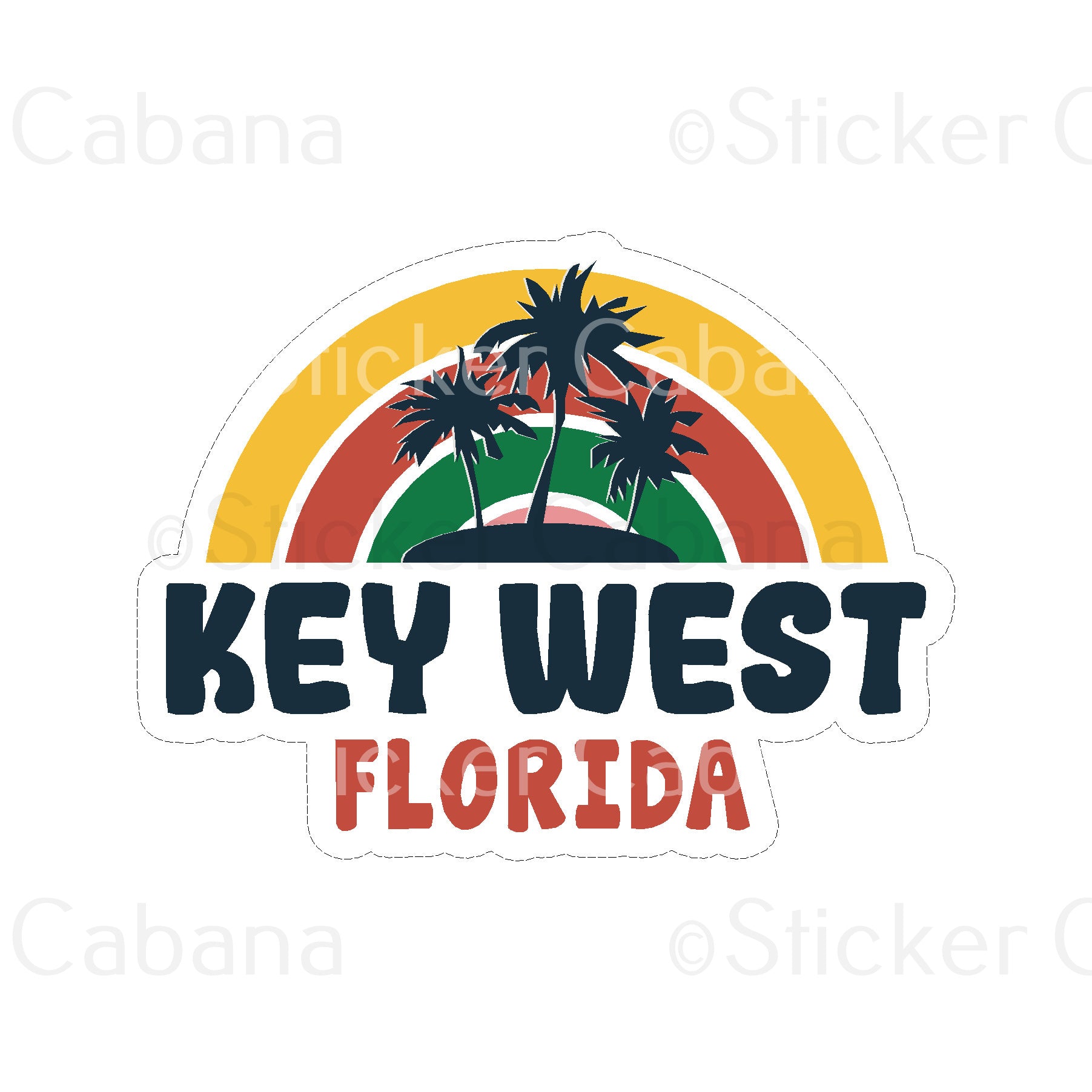 Sticker Cabana Key West Island Large Sticker
