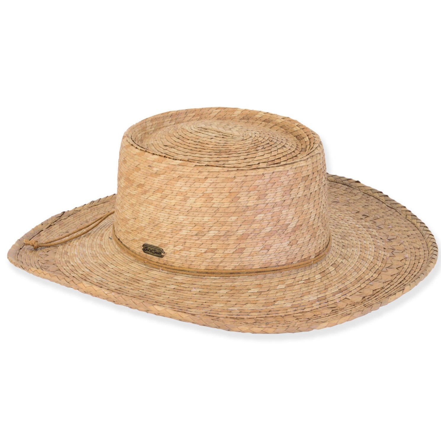 Sun 'N' Sand Camilla Palm Straw Gambler Brim 3.5 Hat