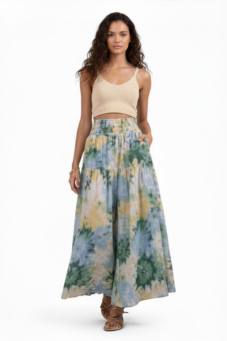 Elan Joy Flowy Maxi Skirt Mint Crochette