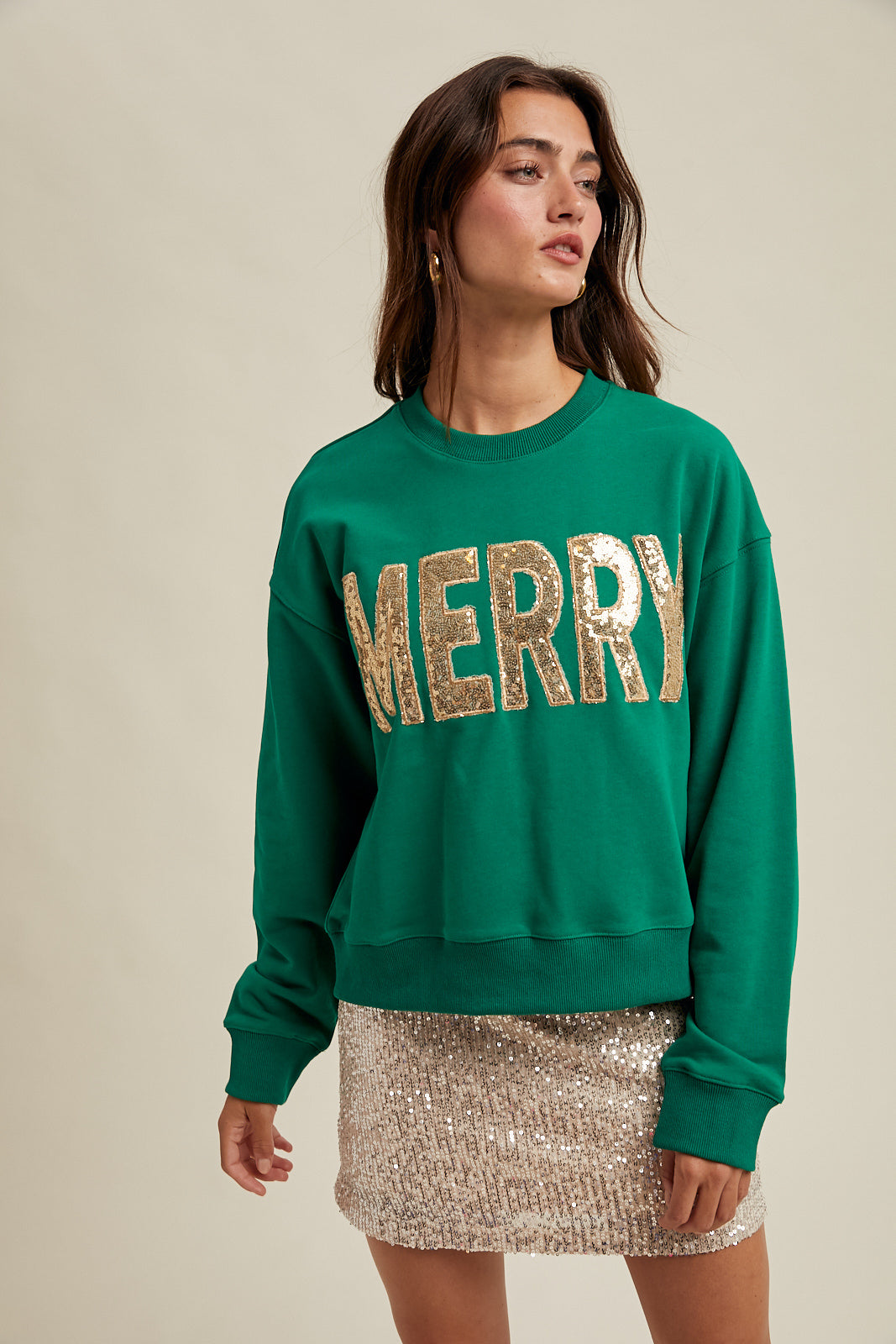 Shaddow and Fish Kaitlyn Merry Knit Sweater Green/Gold
