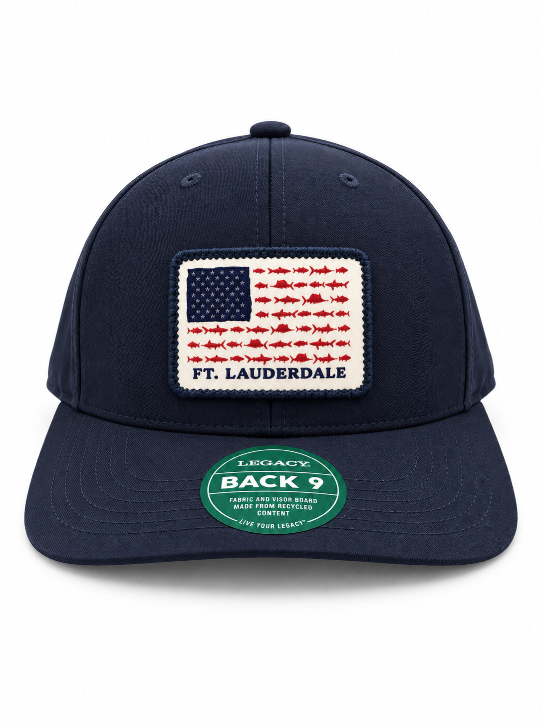 Legacy The Contender Fish Flag Ft. Lauderdale Trucker Hat Navy