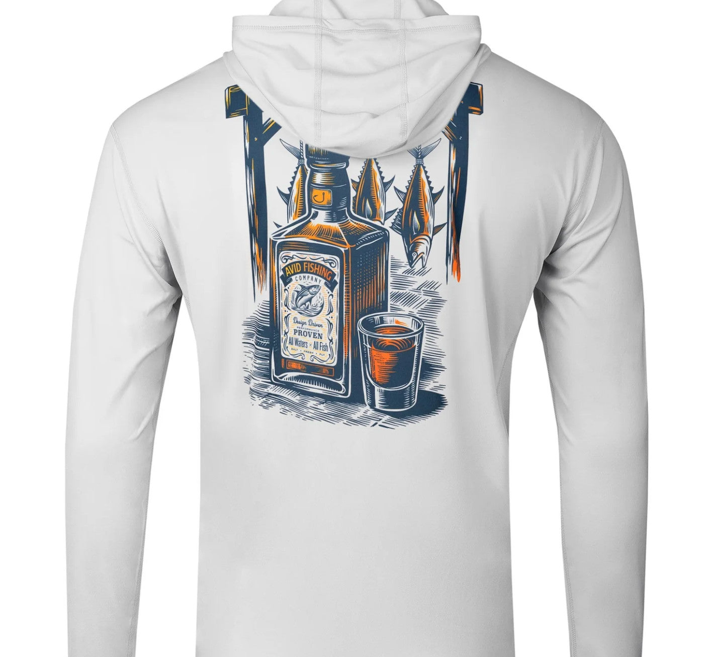 Avidry Whiskey Tuna LS Performance Hoodie Glacier