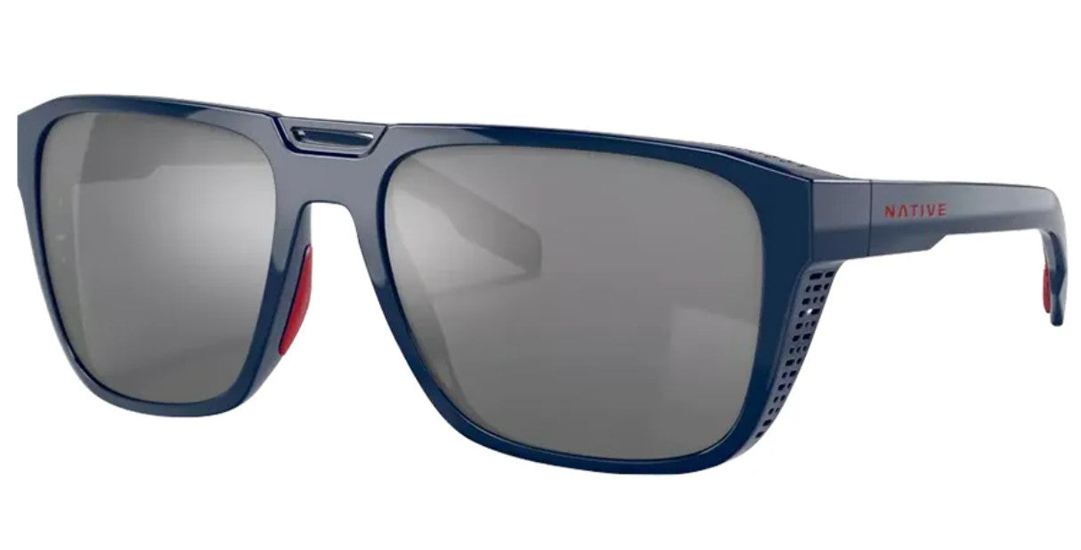 Native Eyewear Mammoth Mountaineering Blue Frame w/ Silver Reflex Lens Sunglasses Polarized
