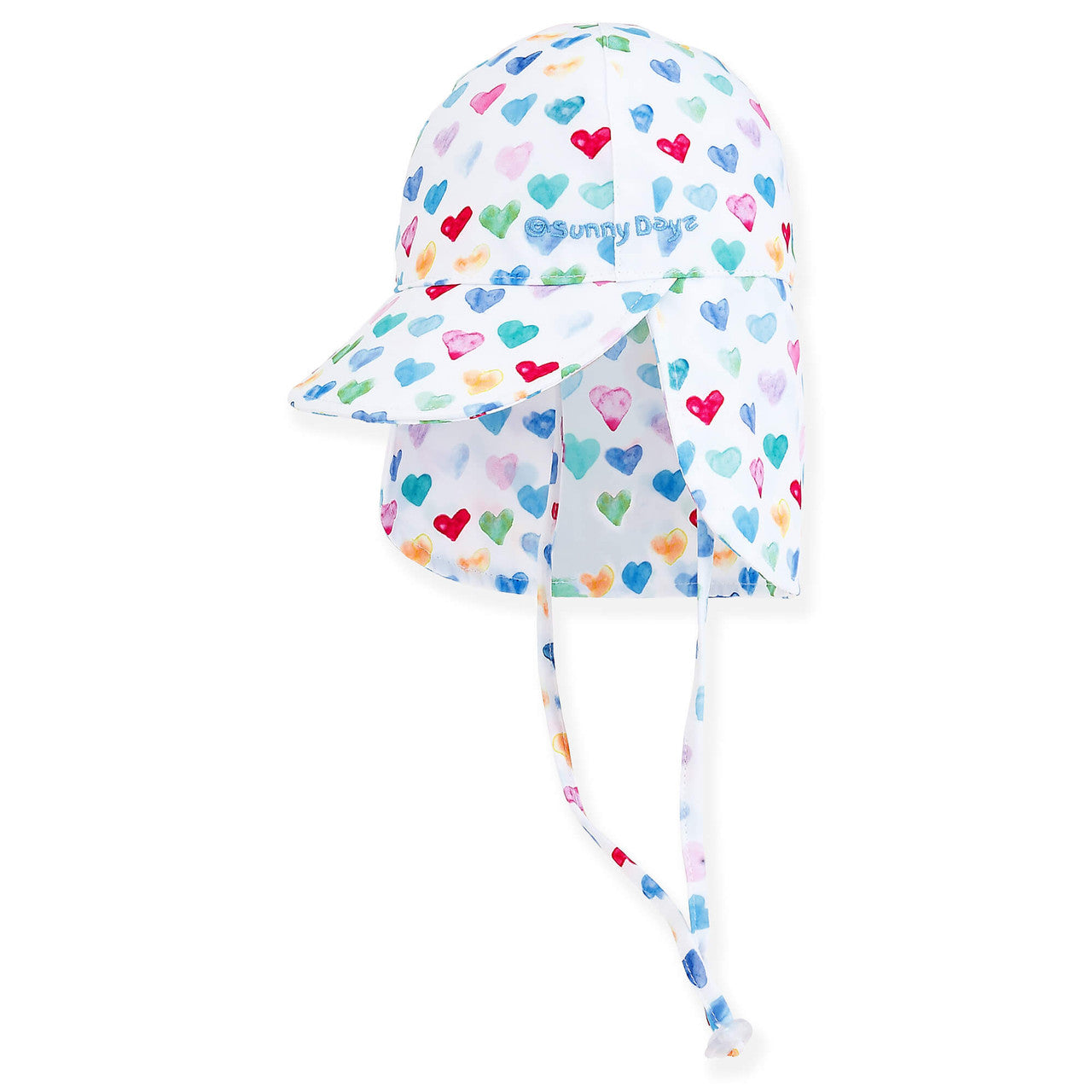 Sun 'N' Sand Kids Mia Heart Printed Cap Hat White /Cotton Candy