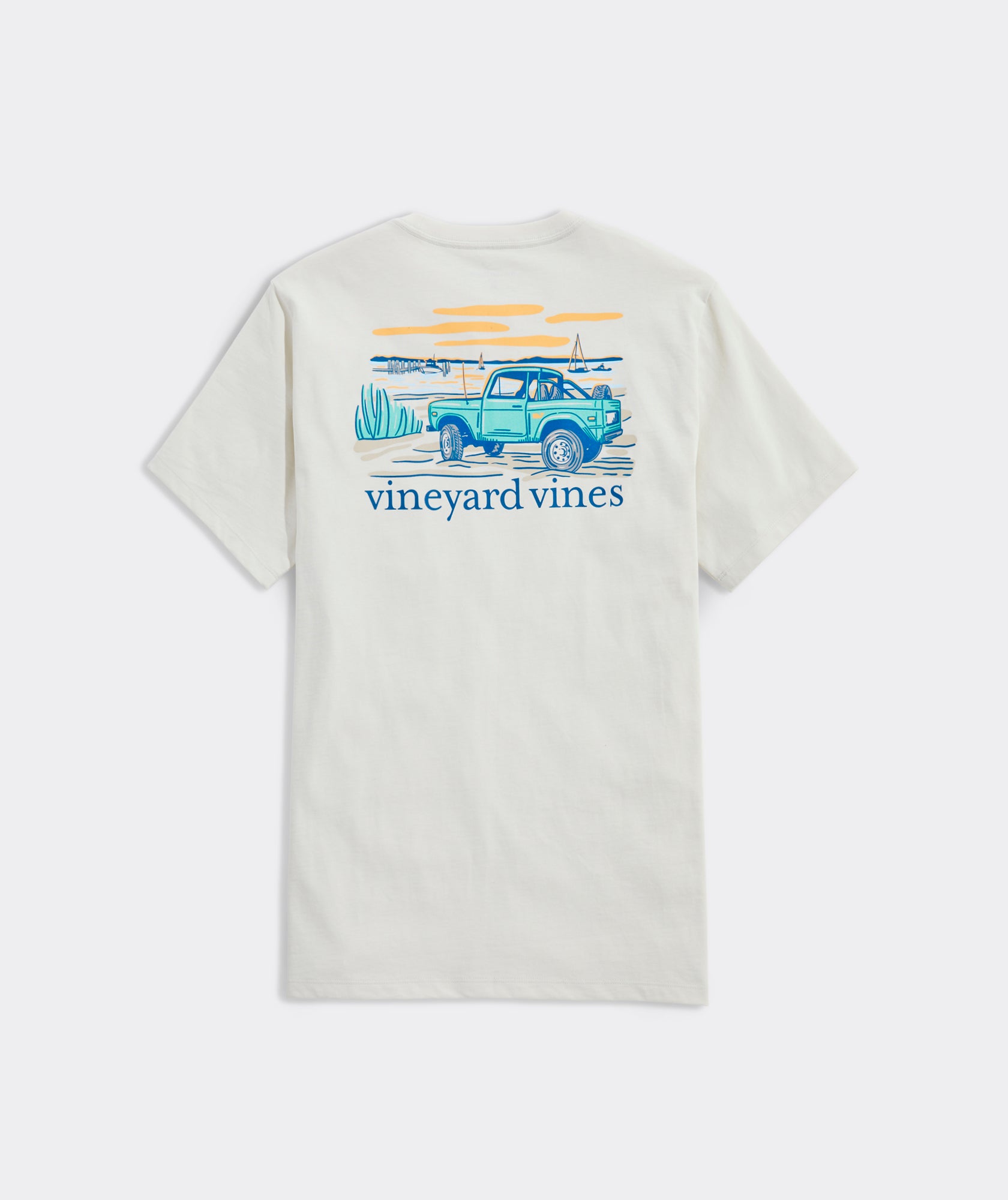 Vineyard Vines Drive On Sail Off Tee SS Stone