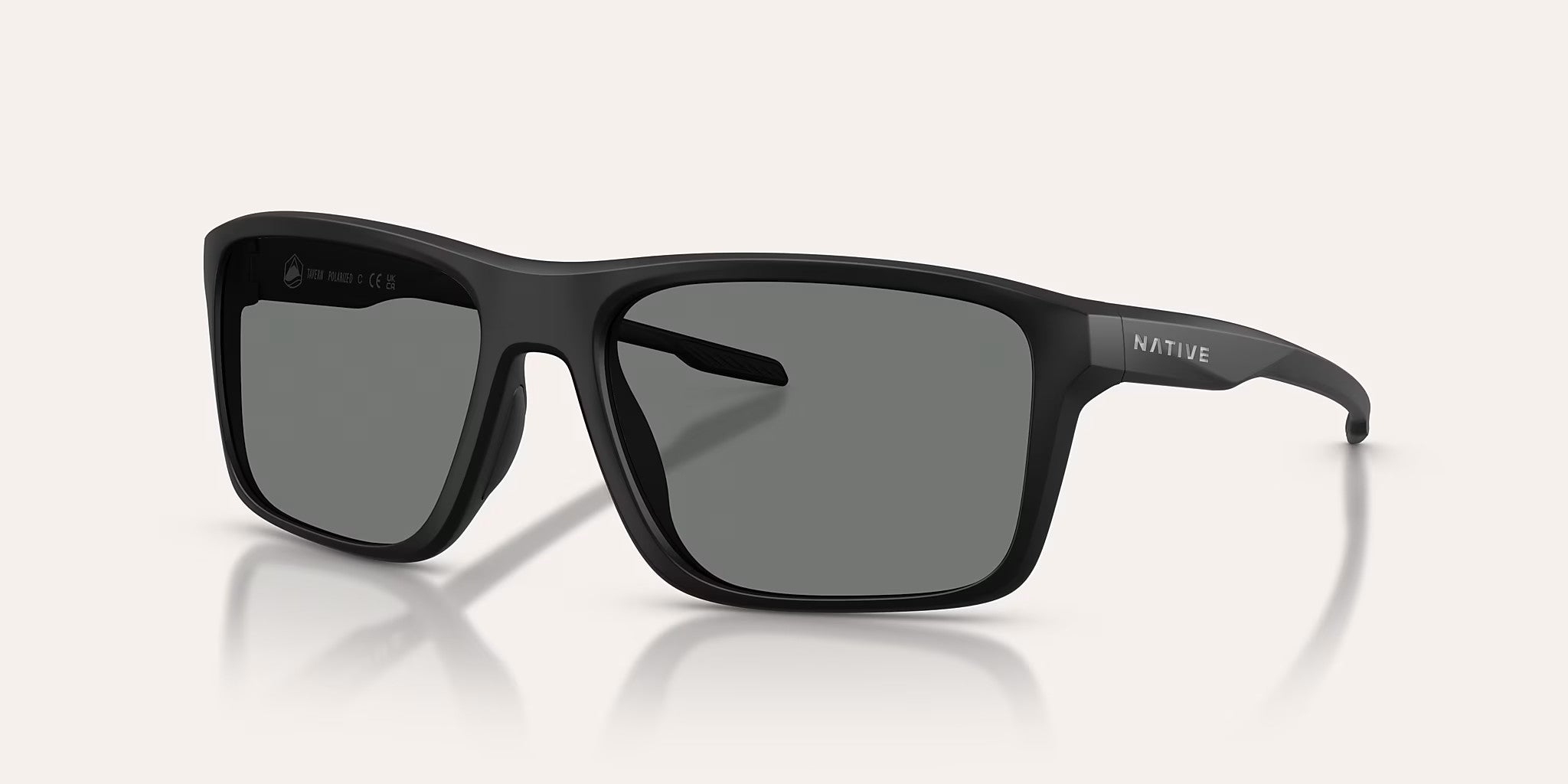 Native Eyewear Tavern Matte Black Frame w/ Grey Reflex Lens Sunglasses Polarized