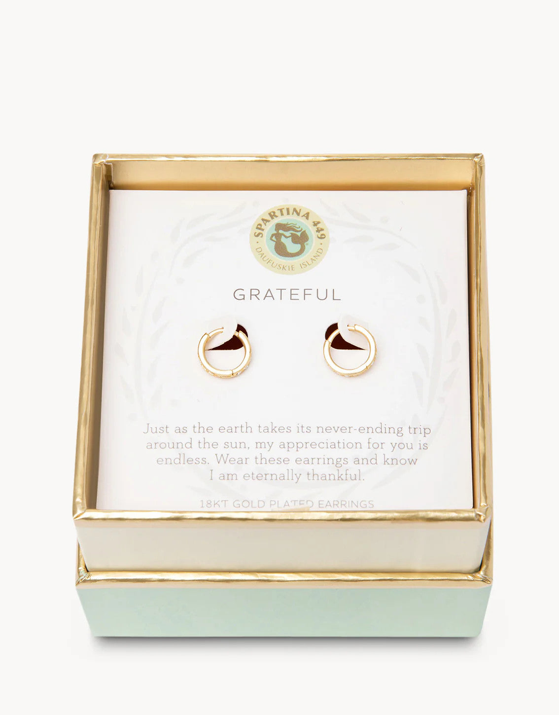 Spartina Sea La Vie Grateful Hoop Earrings Gold