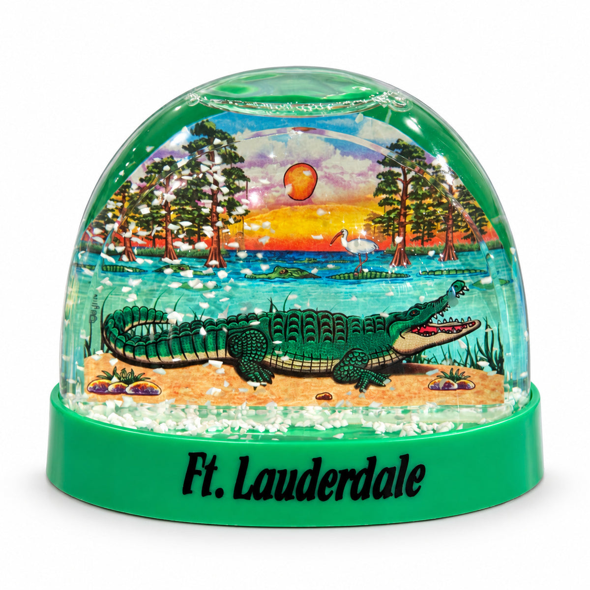 Ft Lauderdale Gator Swamp Snow Globe