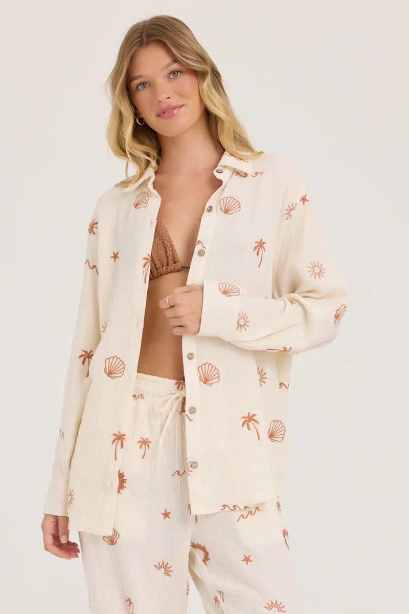 Shaddow and Fish Jezabel Gauze Button Up Shirt