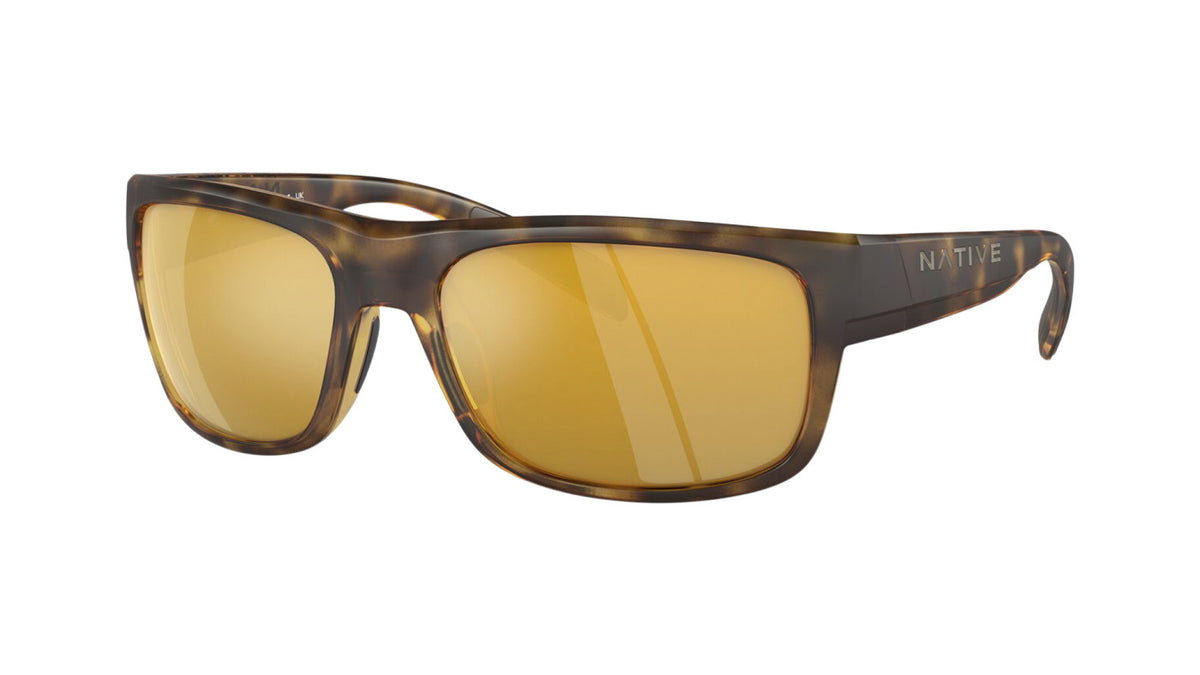 Native Eyewear Ashdown Matte Tortoise Frame w/ Bronze Reflex Lens Sunglasses Polarized