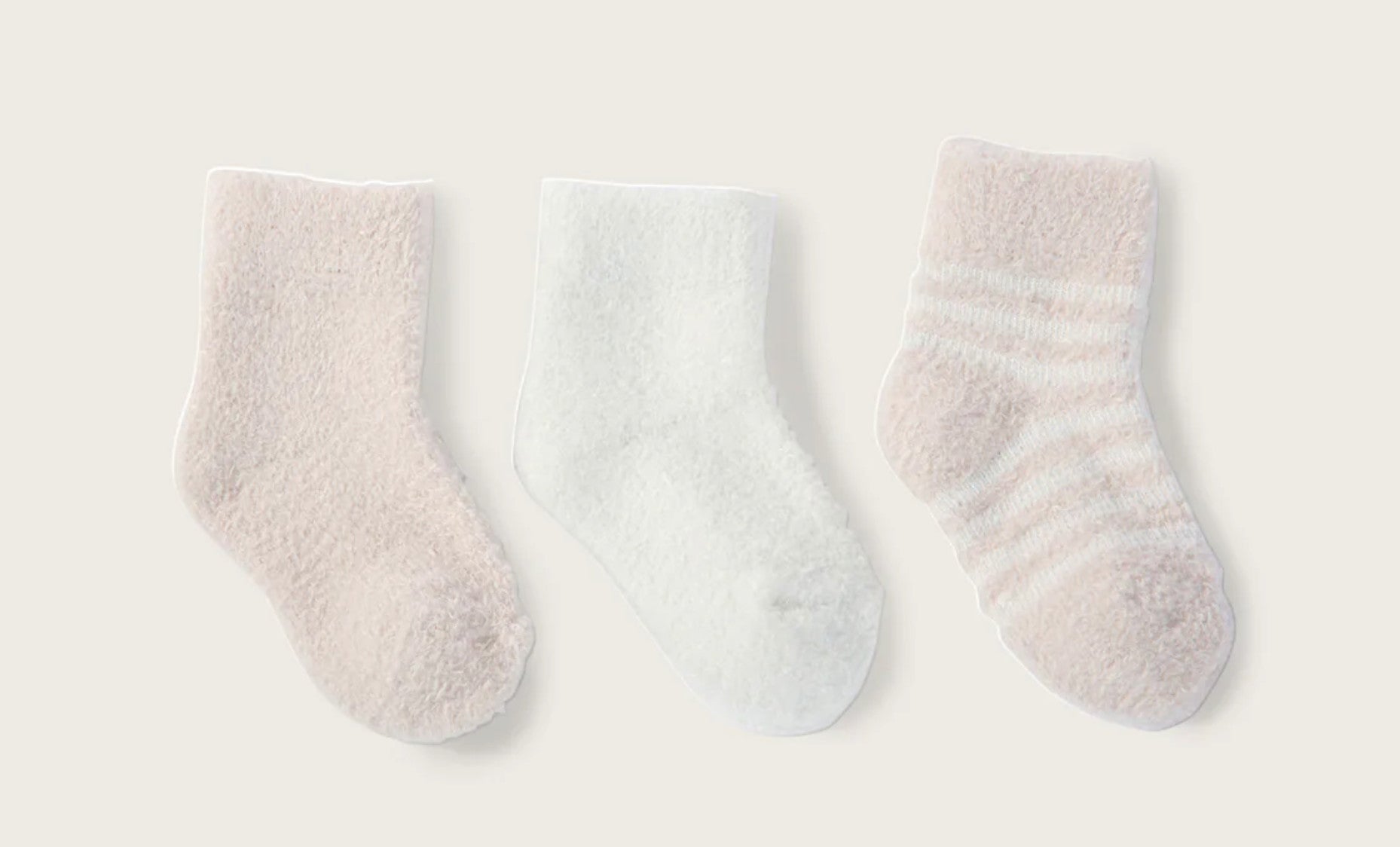 Barefoot Dreams CozyChic Lite Infant Socks 3 Pack O/S
