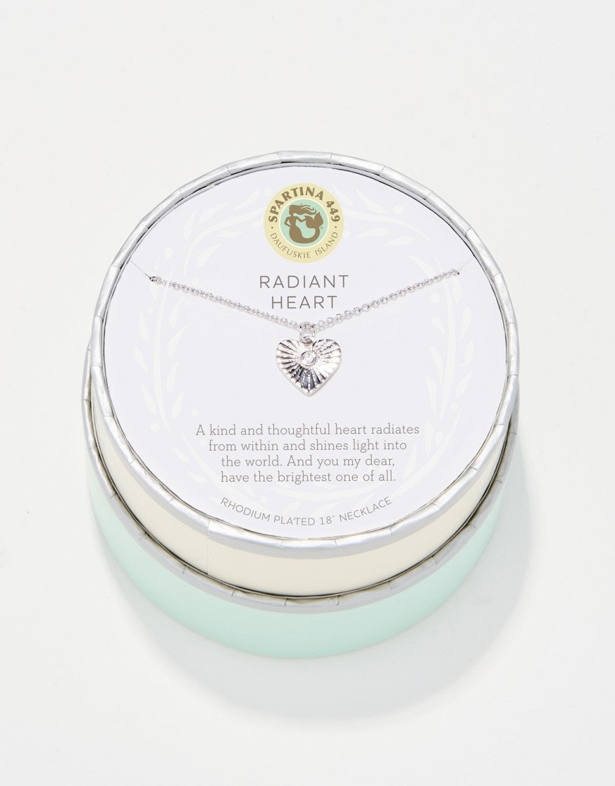Spartina Radiant Heart Sea La Vie Necklace Silver