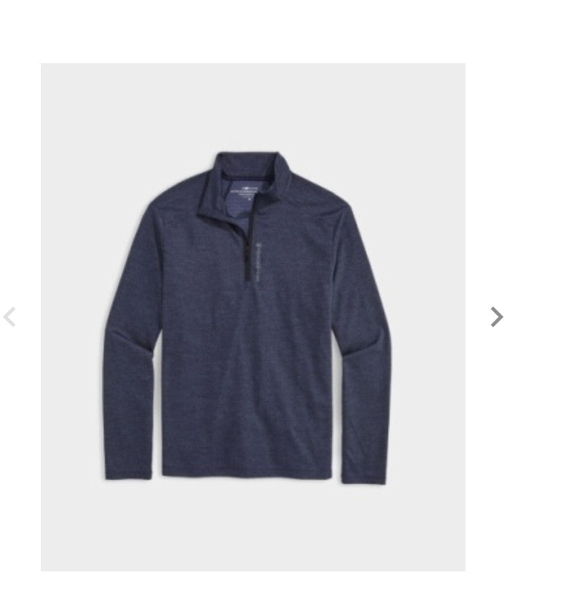Vineyard Vines Stripe Sankaty Quarter Zip Nautical Navy
