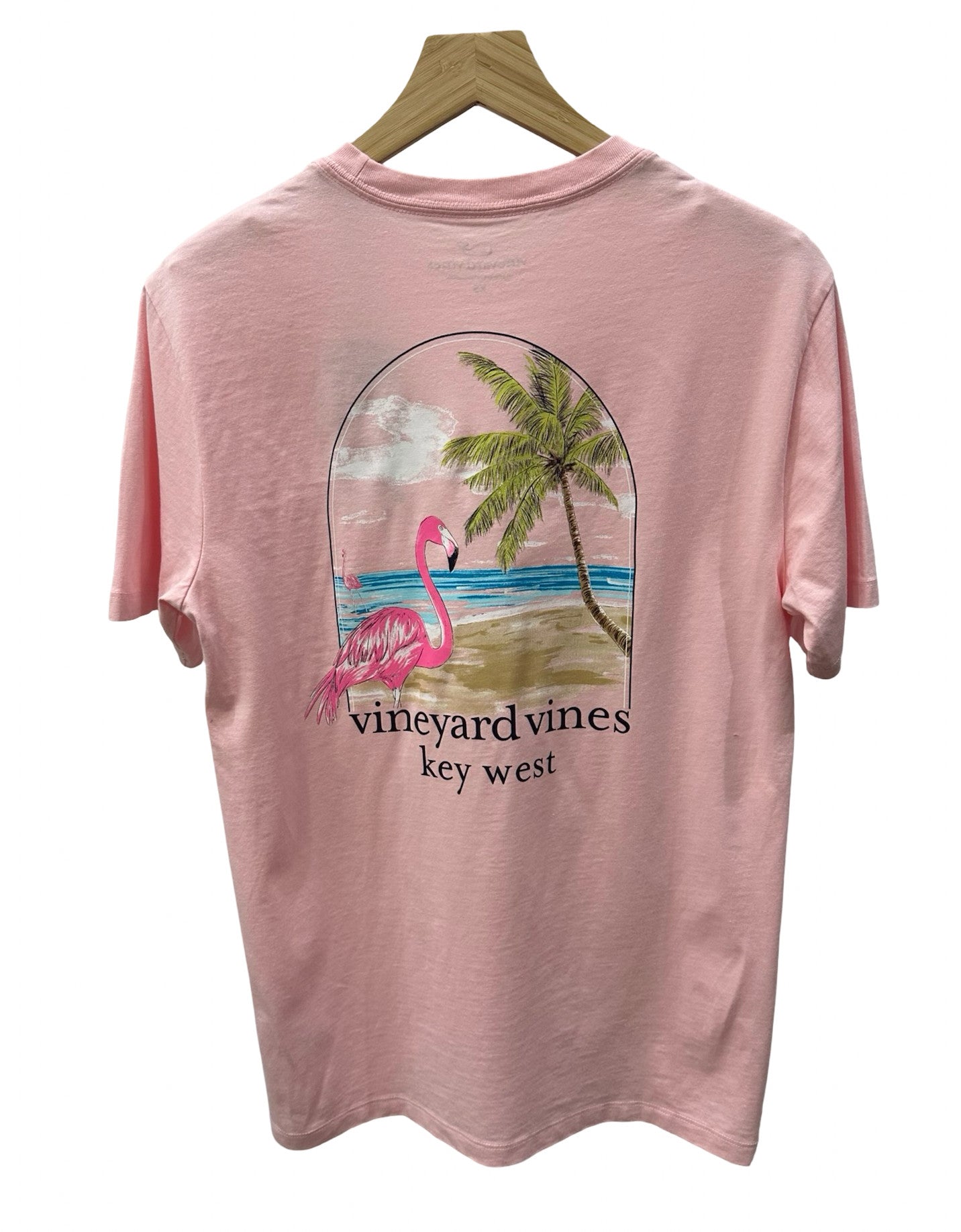 Vineyard Vines Flamingo Beach Scene Key West Pocket Tee SS Flamingo