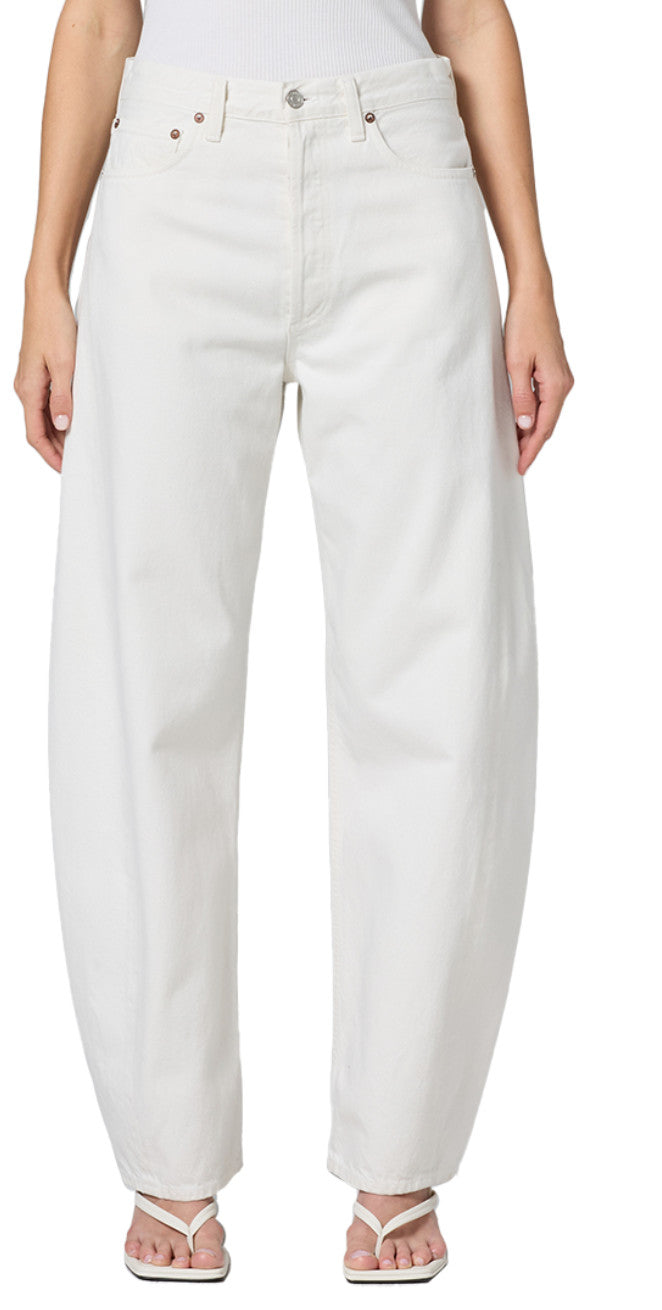 Agolde Luna High Rise Pieced Taper Chalk White