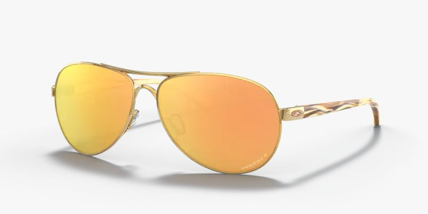 Oakley Feedback Polished Gold Frame w/ Prizm Rose Gold Lens Sunglasses Polarized