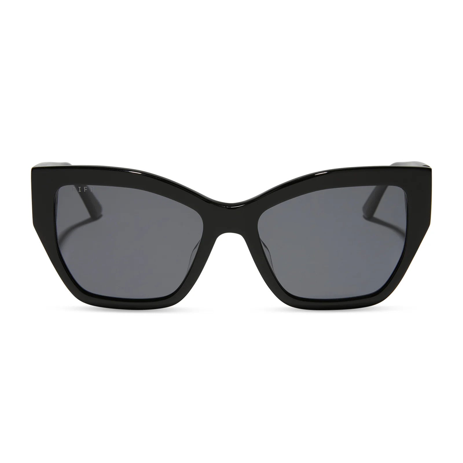 Diff Vivienne Black Frame w/ Grey Lens Sunglasses Polarized
