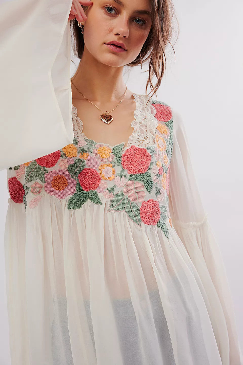 Free People Madeline Tunic Cream Combo