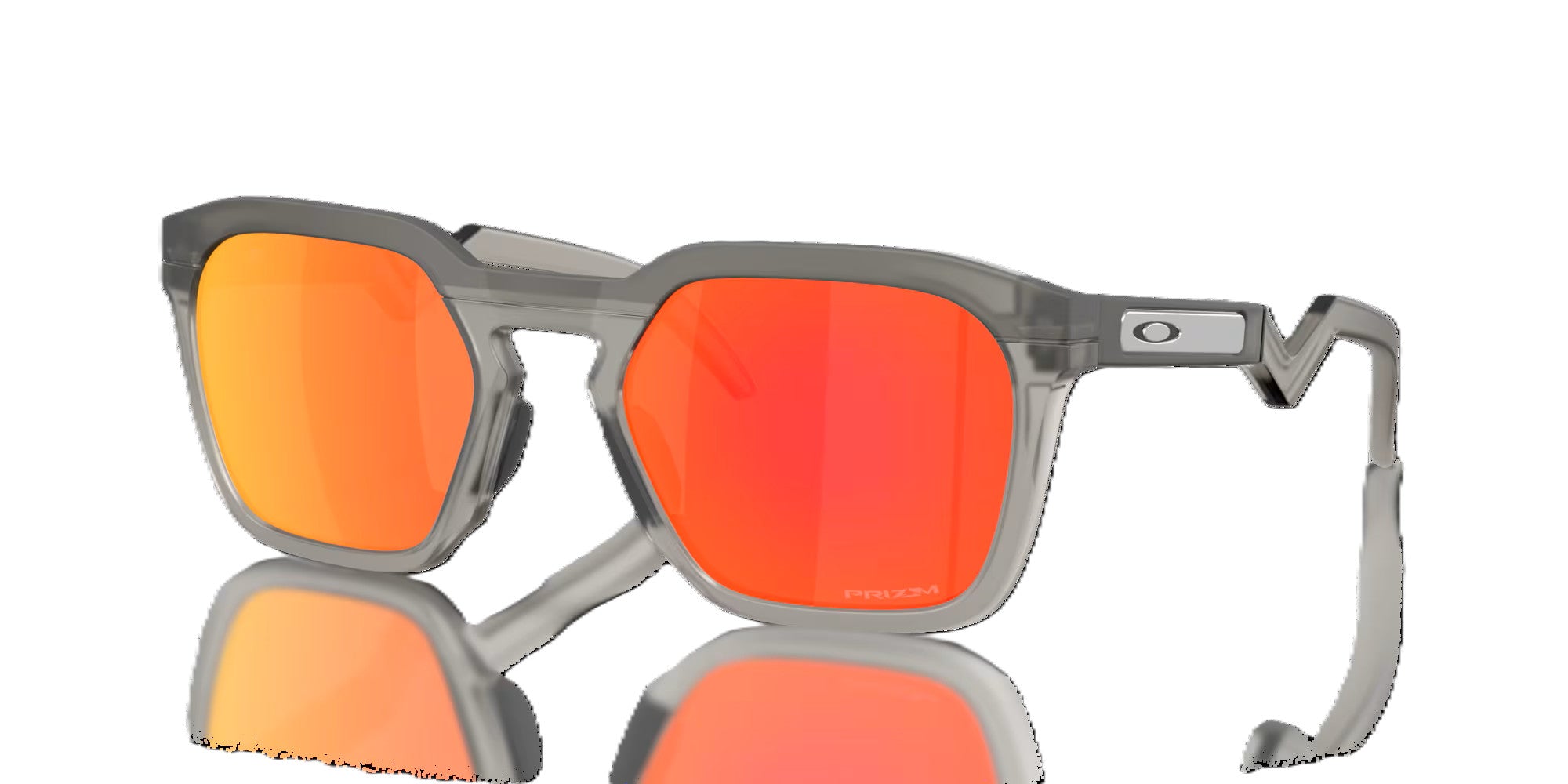 Oakley HSTN SQ Matte Grey Smoke Frame/ Prizm Ruby Lens Sunglasses